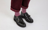 Margot | Womens Monk Shoes in Black Leather | Grenson - Lifestyle View 2