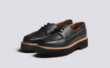 Dempsey | Mens Boat Shoes in Black Leather | Grenson - Main View