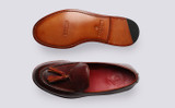 Merlin | Loafers for Men in Tan Dipped Leather | Grenson - Top and Sole View