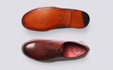 Curt | Derby Shoes for Men in Tan Dipped Leather | Grenson - Top and Sole View