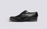 Curt | Derby Shoes for Men in Black Dipped Leather | Grenson - Side View