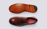 Rose | Brogues for Women in Tan Dipped Leather | Grenson  - Top and Sole View