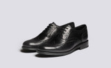 Rose | Brogues for Women in Black Dipped Leather | Grenson - Main View