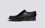 Rose | Brogues for Women in Black Dipped Leather | Grenson - Side View