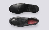 Rose | Brogues for Women in Black Dipped Leather | Grenson - Top and Sole View