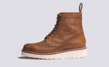 Fran | Womens Brogue Boots in Natural Heritage Leather | Grenson - Side View