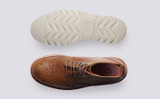 Fran | Womens Brogue Boots in Natural Heritage Leather | Grenson - Top and Sole View