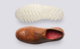 Ava | Womens Brogues in Natural Leather Wedge Sole  | Grenson  - Top and Sole View