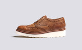 Ava | Womens Brogues in Natural Leather Wedge Sole  | Grenson - Side View
