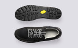 Sneaker 54 | Shoes for Men in Black on Vibram Sole | Grenson - Top and Sole View