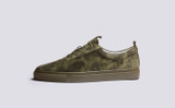 Sneaker 1 | Mens Sneakers in Green Suede | Grenson - Side View