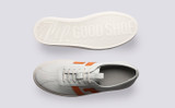 Sneaker 67 | Mens Sneakers in White and Orange | Grenson - Top and Sole View