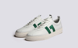 Sneaker 67 | Mens Sneakers in White and Green | Grenson - Main View