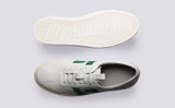 Sneaker 67 | Mens Sneakers in White and Green | Grenson - Top and Sole View