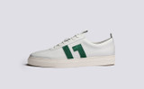 Sneaker 67 | Mens Sneakers in White and Green | Grenson - Side View