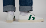Sneaker 67 | Mens Sneakers in White and Green | Grenson - Lifestyle View