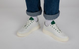 Sneaker 30 | Mens Sneakers in White and Green | Grenson - Lifestyle View