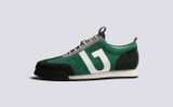 Sneaker 51 | Mens Trainers in Green Multi Suede | Grenson - Side View