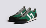 Sneaker 51 | Mens Trainers in Green Multi Suede | Grenson - Main View