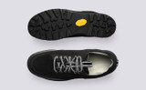 Sneaker 54 | Shoes for Women in Black on Vibram Sole | Grenson - Top and Sole View