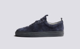 Sneaker 1 | Womens Sneakers in Navy Suede | Grenson - Side View