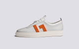 Sneaker 67 | Womens Sneakers in White and Orange | Grenson - Side View
