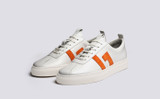 Sneaker 67 | Womens Sneakers in White and Orange | Grenson - Main View