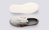 Sneaker 67 | Womens Sneakers in White and Orange | Grenson - Top and Sole View
