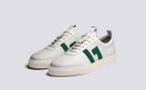 Sneaker 67 | Womens Sneakers in White and Green | Grenson - Main View
