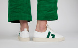 Sneaker 67 | Womens Sneakers in White and Green | Grenson - Lifestyle View