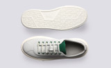 Sneaker 30 | Womens Sneakers in White and Green | Grenson - Top and Sole View