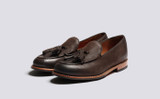 Merlin | Mens Loafers in Brown Burnished Nubuck | Grenson - Main View