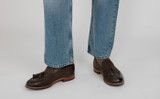 Merlin | Mens Loafers in Brown Burnished Nubuck | Grenson - Lifestyle View