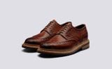 Grenson Archie in Tan Hand Painted Calf Leather - 3 Quarter View