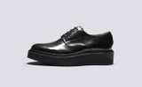 Evie | Womens Black Shoes with Wedge Sole | Grenson - Side View