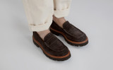Walt | Loafers for Men in Brown Suede Commando Sole | Grenson - Lifestyle View