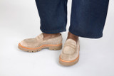 Walt | Loafers for Men in Beige Suede Commando Sole | Grenson - Lifestyle View