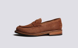 Julie | Womens Loafers in Old Gold Pink Suede  | Grenson - Side View