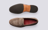 Lloyd | Loafers for Men in Beige Suede | Grenson - Top and Sole View