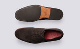 Dylan | Mens Brogues in Brown Suede | Grenson - Top and Sole View