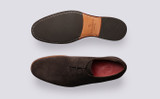 Gardner | Derby Shoes for Men in Brown Suede | Grenson - Top and Sole View