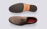 Gardner | Derby Shoes for Men in Beige Suede | Grenson - Top and Sole View