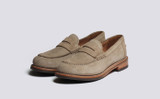 Julie | Womens Loafers in Beige Sand Suede  | Grenson - Main View