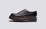 Callan | Mens Derby Shoes in Brown Grain Leather | Grenson - Side View