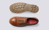 Callan | Mens Derby Shoes in Tan Grain Leather | Grenson - Top and Sole View