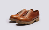 Callan | Mens Derby Shoes in Tan Grain Leather | Grenson - Main View
