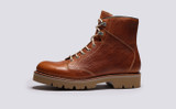 Emmett | Mens Derby Boots in Tan Grain Leather | Grenson - Side View