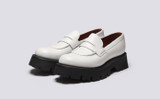 Hattie | Womens Loafers in White Tumbled Leather | Grenson - Main View