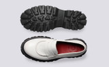 Hattie | Womens Loafers in White Tumbled Leather | Grenson - Top and Sole View