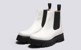 Harlow | Womens Chelsea Boots in White Tumbled Leather | Grenson - Main View